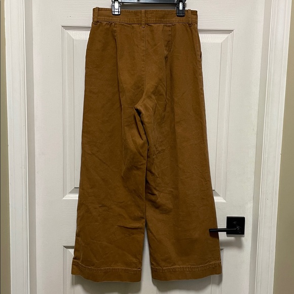 FRYE | Nadia | High-Rise | Wide-Leg |Cropped |Canvas Pants | Nutmeg | Size 27 - Picture 6 of 16